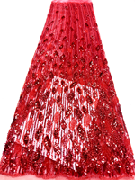 Tissu en dentelle à paillettes de haute qualité NI.AI, tissu en filet brodé avec des perles pour soirée, mariage