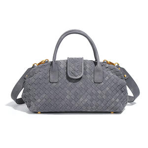 Bolso de Mano de Mujer de PU, Estilo <span class=keywords><strong>Boston</strong></span>, Tejido, Invierno 2025, Nuevo, de Un Solo Hombro, Cruzado, con Cierre de Clip, Forro de Poliéster, Color Caramelo - Product Image 3