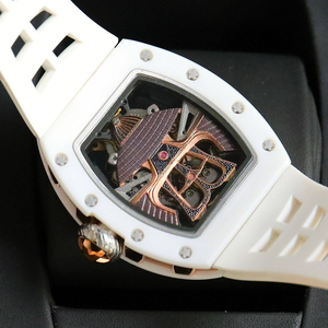 Best Selling High Quality Custom Luxury <b>Watch</b> White Ceramic <b>Watch</b> <b>Rubber</b> Strap Business Men's High-end Wristwatch - Product Image 2