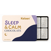 Tablettes de chocolat Sommeil et Calme : Glycinate de magnésium, L-Théanine, Camomille, GABA, Mélisse – Soulagement du stress et confort pré-sommeil
