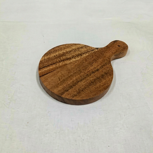 Bandeja Redonda de Madera para Servir, Diseño Rústico, Duradera, para Uso en Interiores, Cocina y Mesa - Product Image 1