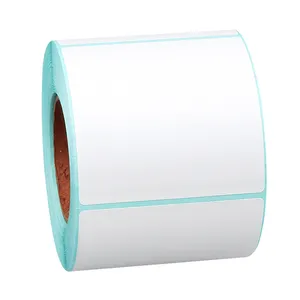 Commercio all'ingrosso 70x70mm foglio di 500 bianco bianco stampa diretta codice a barre termico rotoli di carta etichette