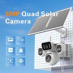 Caméra PTZ solaire 4G avec audio bidirectionnel, stockage cloud, 4 objectifs, étanche IP66, vision nocturne, détection de mouvement - Product Image 2