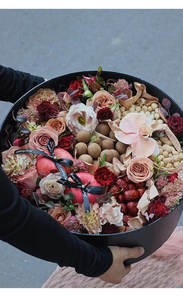 Cajas de flores de <span class=keywords><strong>ramo</strong></span> redondo personalizadas para embalaje de <span class=keywords><strong>rosas</strong></span> preservadas-<span class=keywords><strong>Comprar</strong></span> caja de flores, caja de flores redonda, producto de caja redonda en Alib - Product Image 5