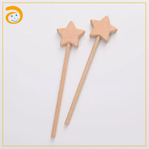 Baguette magique de princesse en bois, lune, étoile, cœur, bois de hêtre, <span class=keywords><strong>cadeau</strong></span> d'anniversaire unisexe pour 0-24 mois - Product Image 4