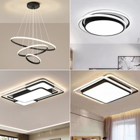 Plafonniers LED modernes noirs à intensité variable avec télécommande 3500K certifiés SAA Éclairage de chambre à coucher CRI élevé 90+ Design carré