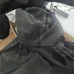 OEM & ODM Sweat à capuche à épaules tombantes en tissu éponge peigné paquet lavé rétro vieux transfert de chaleur gaufré personnalisé 400G - Product Image 2