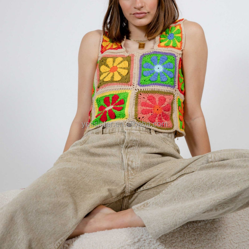 Maglia nordica di alta qualità lavorata a mano margherita maglia