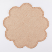 Napperons en jute de style moderne, forme florale unie, pour la décoration de table à la maison, les banquets de mariage, et comme sous-verres pour café et thé