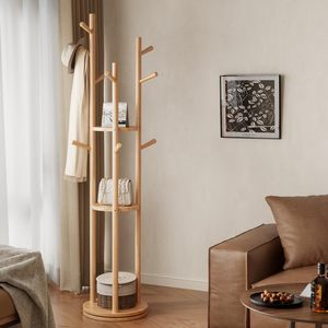 Tre màu sừng Cây Móc Áo Giá móc đơn giản dọc sàn đứng phòng ngủ quần áo lưu trữ Lồng Phong cách thiết kế theo chiều dọc - Product Image 4