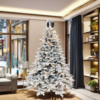 Nuevos Suministros de Decoración Navideña Árbol Blanco con Luz LED de PE y PVC Mezclado Nieve Artificial Automática Árbol de Navidad