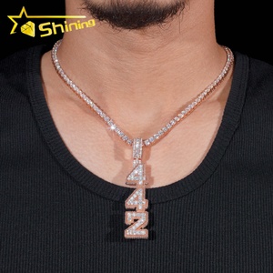 Colgante de Letra Personalizado con Nombre, Estilo Hip Hop, de <span class=keywords><strong>Plata</strong></span> de Ley 925, con Moissanita y Acabado Iced Out, Pasa Prueba de Diamante - Product Image 2