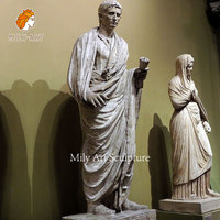 Estatua de Mármol del Emperador Augusto, Escultura de Octaviano César, Tallada a Mano, Estilo Europeo, en Venta
