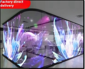 HD sáng tạo mềm Màn hình hiển thị <span class=keywords><strong>LED</strong></span> mô-đun với kính cửa sổ trong suốt và màn trập lăn phim linh hoạt để dễ dàng cài đặt - Product Image 5