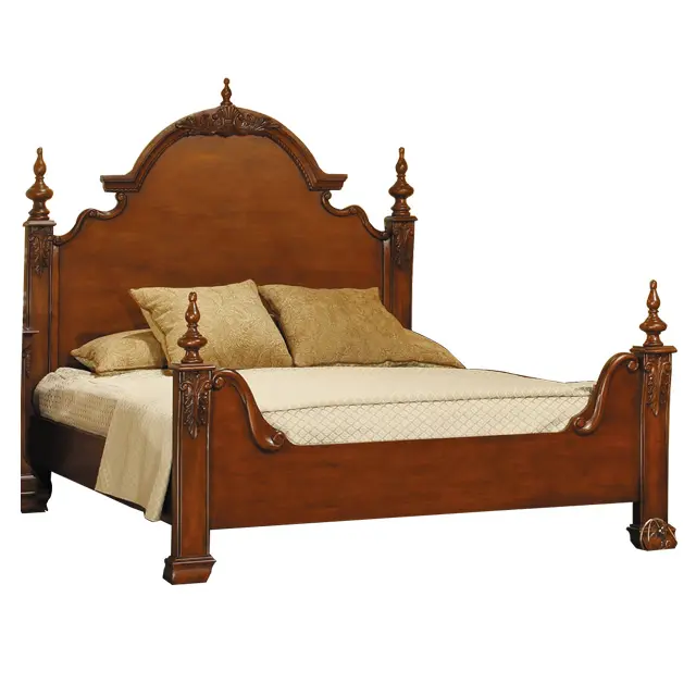 고품질 보장된 고전적인 침대 호화스러운 작풍 나무 4 포스터 침대 주문 디자이너 전통적인 목제 침대