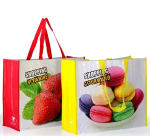 Grocery customized PP woven bags advertising recyclable shopping bags portable new innovations good price pp non-woven bag