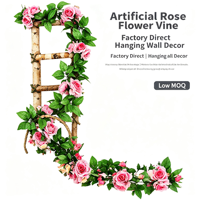 Guirnalda de Flores Artificiales de Seda para Decoración de Interiores, Balcón, Sala de Estar, Cubre Tuberías, Decoración para el Hogar, Hotel, Apartamento, Ventana, Tienda