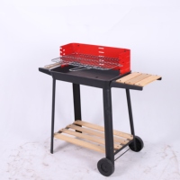 Barbecue au charbon de bois portable pour le camping en plein air, cuisinière pour les fêtes de famille, disponible en rouge et noir, design léger