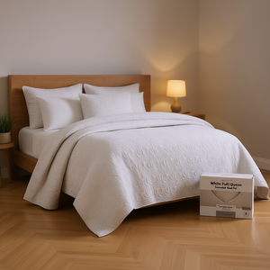 Juego de Edredón Reversible Simple Home Blanco, Tamaño Queen, 3 Piezas, Poliéster, para Todas las Temporadas - Product Image 2