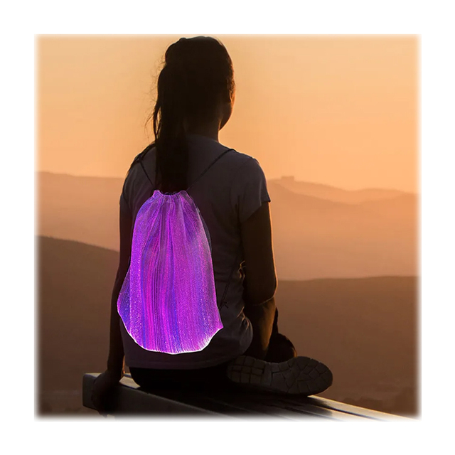 Custom LED Light up Drawstring Backpack Bags Halloween Christmas New Year Party Fashion New Arrivals