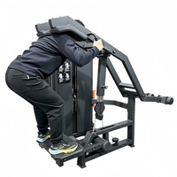 Machine de musculation multifonction compacte et sécurisée pour hack squat, soulevé de mollets et presse à jambes, à charge par plaques en acier