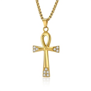 Fashion Luxury Bling Rhinestone Street Wear Style Egyptian Anka CZ Stone Necklace for Unisex - Product Image 4