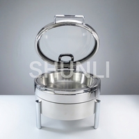 Plat à chafing en acier inoxydable doré, chauffe-plats de luxe moderne pour hôtels et restaurants, ensemble de buffet pour mariages et réceptions