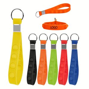 Custom Logo Printed Fashion Mini Pop Keychain Fidget Poppers Push Itting Pop <b>Bubble</b> Fidget Toy Keychain for Boys Girls <b>Kids</b> - Product Image 1