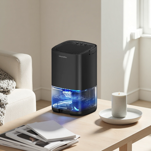 Deshumidificador Portátil para el Hogar, <span class=keywords><strong>Mini</strong></span> Secador para Armarios Interiores, 36W Bajo Consumo, Tanque de Agua de 1000ML, Apagado Automático, Luz de 7 Colores, Silencioso - Product Image 1