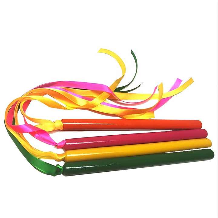 Bouncing Stick Instrument Children's Wooden Knock Orff Percussion Instrument Ribbon Dance Stick ...
