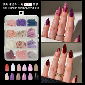 Uñas Postizas de Almendra Estilo Stiletto Coffin, Cobertura Completa, para Manicura Profesional y Arte de Uñas - Product Image 1