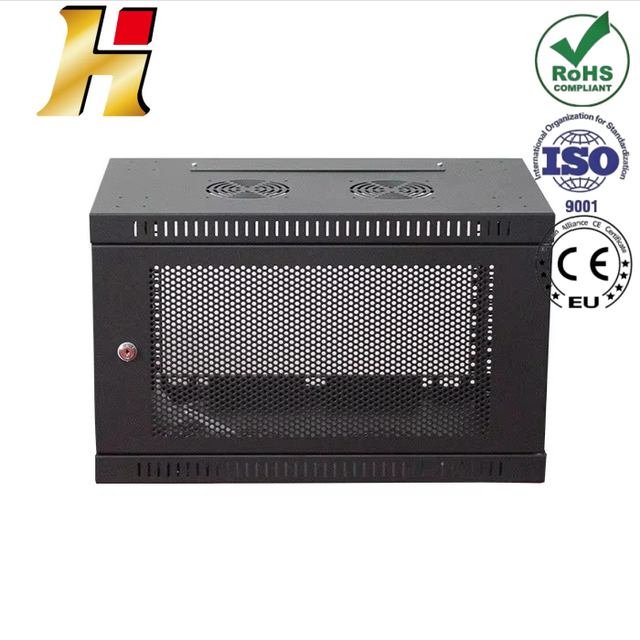 Custom Perforated Door Ventilate ,Single Section Type 19'' Wall Mount 9U Network Wall Cabinet Service