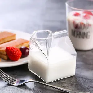Madou प्रत्यारोपण सादे वर्ग दूध आकार बॉक्स पुन: प्रयोज्य ग्लास स्पष्ट दूध पानी की बोतल