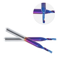 Fraise à queue CNC en carbure de tungstène à une dent, outil de gravure bois et métal, revêtement Nano Blue, 12 mm