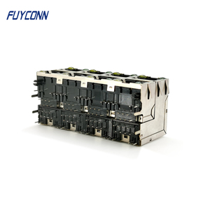Connecteur Jack <span class=keywords><strong>RJ45</strong></span> femelle blindé PCB 8 ports avec lumière LED jaune/verte, connecteur modulaire 2x4 ports 8*8P 64Pin <span class=keywords><strong>RJ45</strong></span> - Product Image 2
