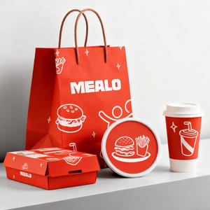 Bandeja de papel de cartón impresa personalizada Fast Hot Dog Chicken Popcorn Burger Chips Fries Box Takeaway Restaurant Food Packaging - Product Image 5