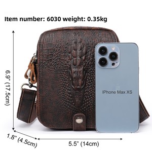 2025 Trendige Modische Herren-Handtasche aus Neuer Oberschicht-Rindsleder mit Krokodilmuster Schultertasche - Product Image 6