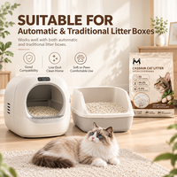 Litière pour chat en manioc en gros, agglomération rapide et ferme, faible poussière, hautement absorbante, à base végétale, biodégradable, jetable aux toilettes, OEM