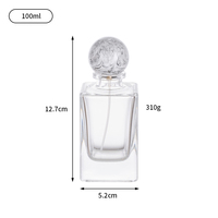 Flacon pulvérisateur en verre transparent de haute qualité 30ml 50ml 100ml, flacon de parfum carré avec bouchon roll-on pour diffuseur et emballage