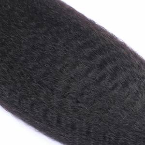 批发亚基扭结直机发纬纱100% 黑色女性人发束 - Product Image 4