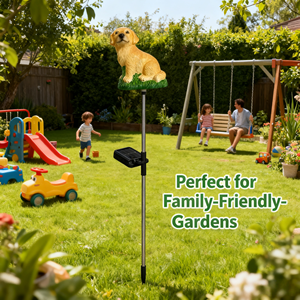 أضواء حديقة تعمل بالطاقة الشمسية على شكل كلب محاكي مع مستشعر صوت لتزيين الممرات والحدائق - Product Image 3