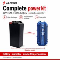 Batería para Moto Eléctrica de 72V 45Ah 50Ah con Kit de Controlador Inteligente, Sistema de Energía Completo, Paquete de Litio de Alta Descarga, Instalación Directa
