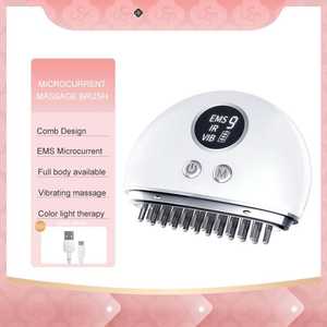 New Arrival EMS Massager Comb Vibrating <b>Heating</b> Head Massage 3-Speed Gear ABS Material 600mA Battery 40-50C - Product Image 4