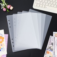 Organiseur de budget en espèces avec classeur à anneaux A5, pochettes de rangement en PP, 5 pièces/paquet