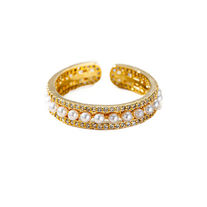 Wholesale Women's <b>Adjustable</b> Cubic Zirconia Geometric Eternity Band <b>Ring</b> 18K Gold Plated Stackable Trendy Daily Wear Jewelry - Product Image 5