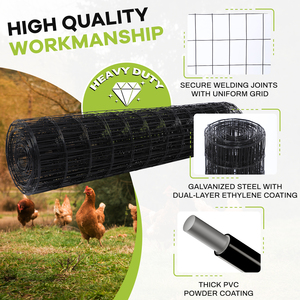 14GA 1.9mm 2"x3" <b>Mesh</b> Black PVC Coated Welded <b>Wire</b> <b>Mesh</b> 48INCHX50FT 48"x50' Roll for Pet Cage Making - Product Image 3