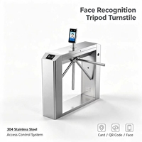 Lector de Tarjetas de Control de Acceso de Acero Inoxidable, Barrera de Acceso Bidireccional Semiautomática con Trípode Vertical