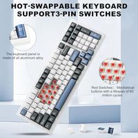 OEM ODM Wireless Mechanical Keyboard BT5024GHzUSB MultiColor LED with 18 Modes HotSwappable Custom Keyboard Red Creamy Switches