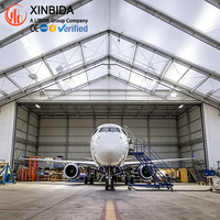 Hangar préfabriqué en acier à haute clarté, terminal d'entretien aéronautique, grand espace intérieur, forte capacité de charge, assemblage rapide par boulons