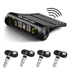 نظام مراقبة ضغط الإطارات TPMS للسيارة شحن شمسي HD شاشة LCD رقمية لأجهزة إنذار السيارات أجهزة استشعار خارجية لاسلكية TPMS - Product Image 1